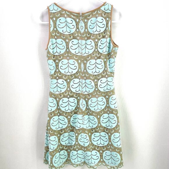 Lilly Pulitzer Easter Nadine Crochet Gold Lace Shift Dress Whisper Blue Size 00 - Picture 3 of 6